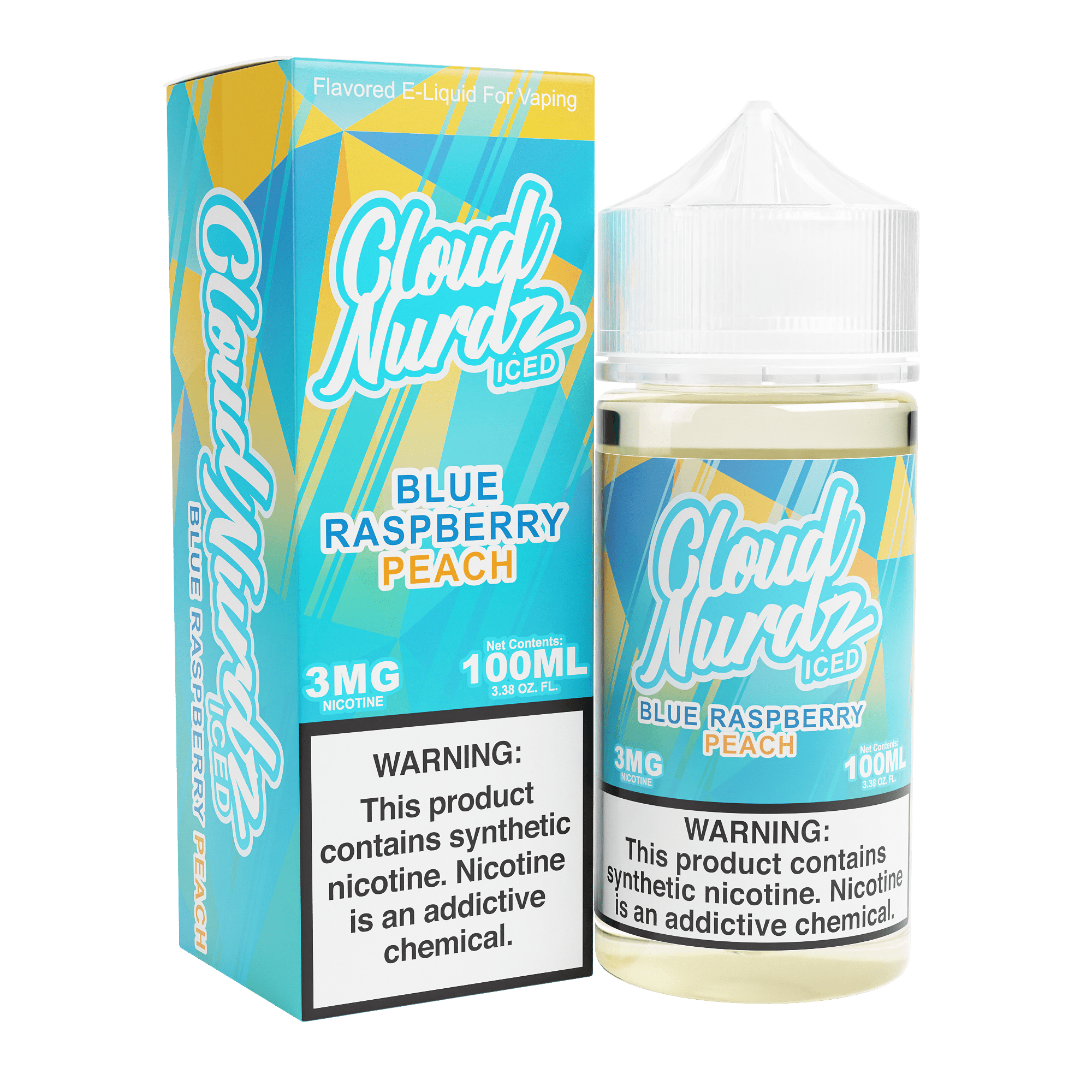 CLOUD NURDZ 100ML E-JUICE - PEACH BLUE RASPBERRY ICED